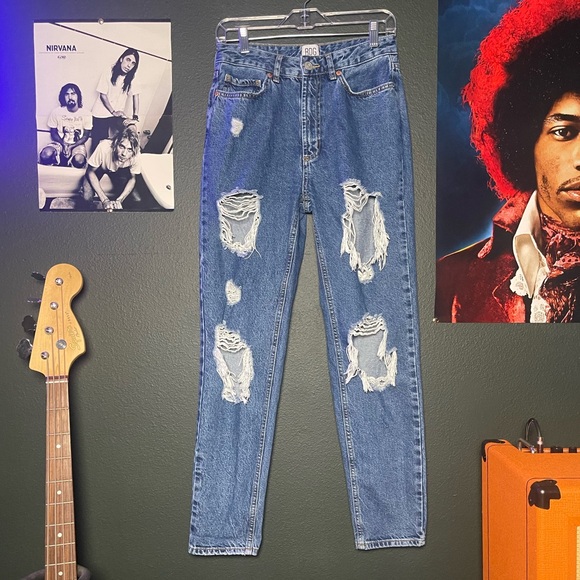 BDG Urban Outfitters Mom Rise‎  Jeans Distressed Jeans Denim baggy jeans size 27 - Picture 1 of 11